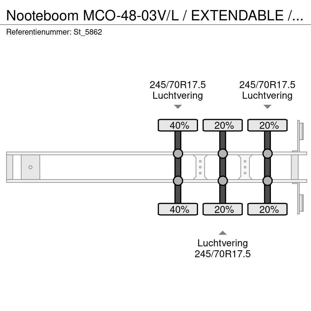 Nooteboom MCO-48-03V/L / EXTENDABLE / 3X STEERING AXLE / REM Puoliperävaunulavetit