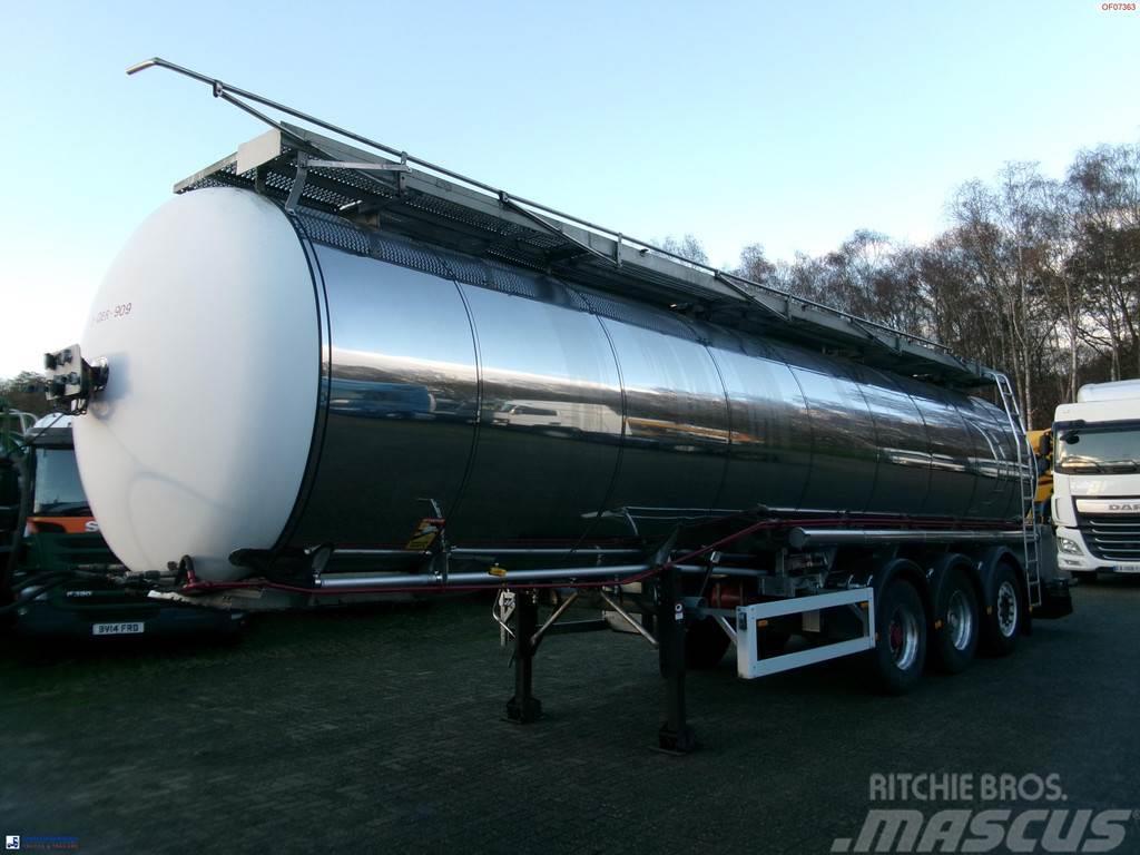 Feldbinder Chemical tank inox 33.5 m3 / 1 comp + pump Säiliöpuoliperävaunut