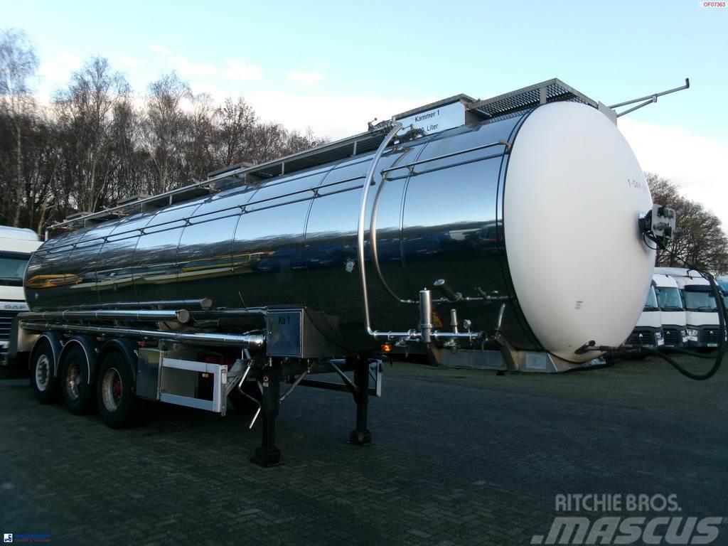 Feldbinder Chemical tank inox 33.5 m3 / 1 comp + pump Säiliöpuoliperävaunut