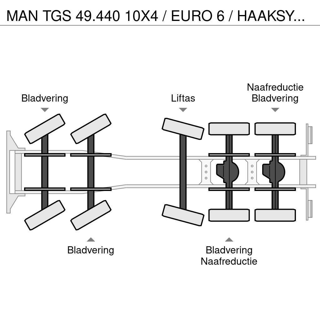 MAN TGS 49.440 10X4 / EURO 6 / HAAKSYSTEEM VDL 30 TONS Koukkulava kuorma-autot