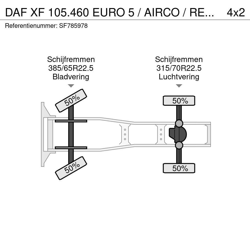 DAF XF 105.460 EURO 5 / AIRCO / RETARDER Vetopöytäautot