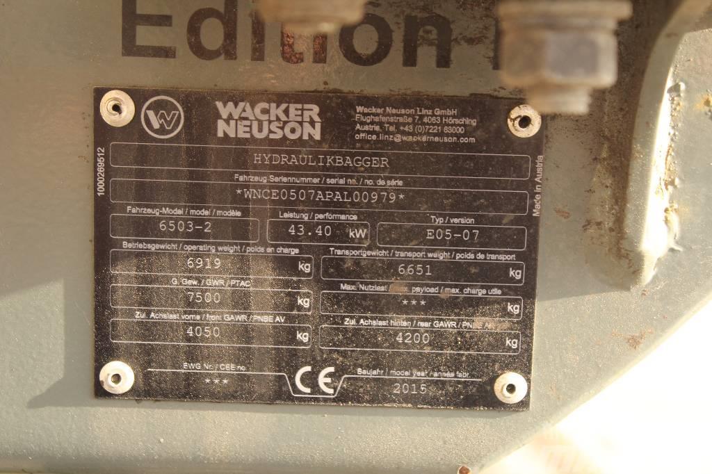 Wacker Neuson 6503 / Engcon, 5 työlaitetta, Rasvari, Lämmitin Pyöräkaivukoneet