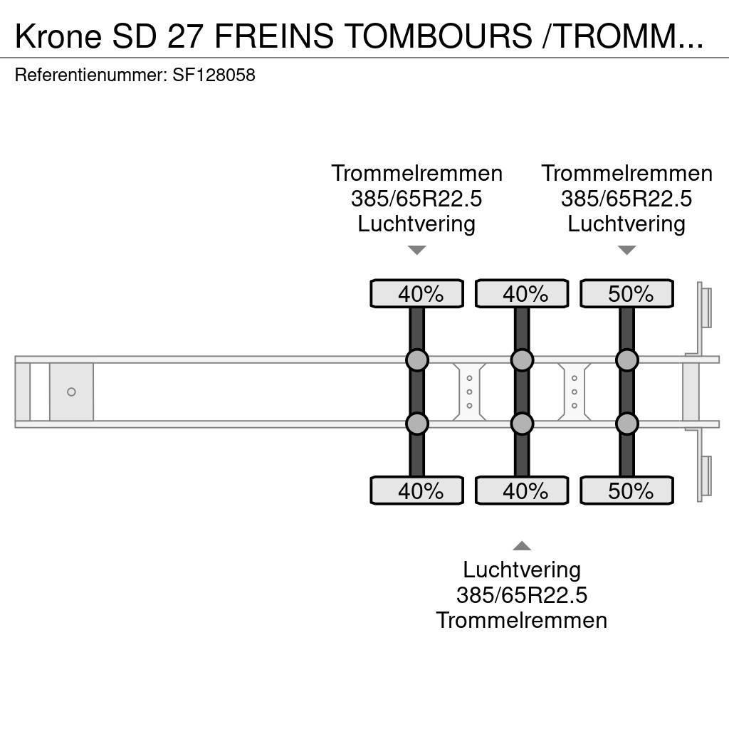 Krone SD 27 FREINS TOMBOURS /TROMMELREMMEN Lavapuoliperävaunut