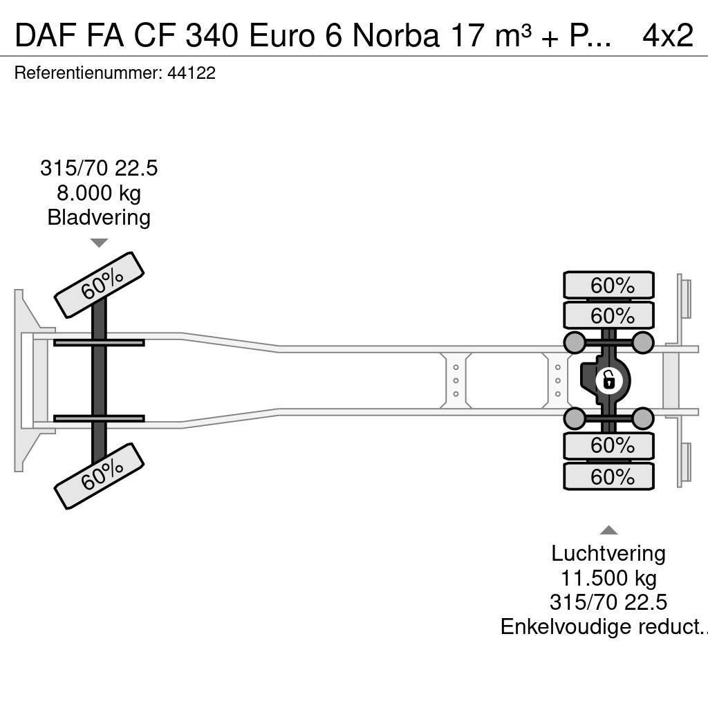 DAF FA CF 340 Euro 6 Norba 17 m³ + Palfinger 3.8 Tonme Jäteautot