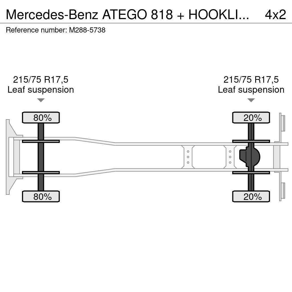 Mercedes-Benz ATEGO 818 + HOOKLIFT + BOX + ANALOG TACHO Koukkulava kuorma-autot