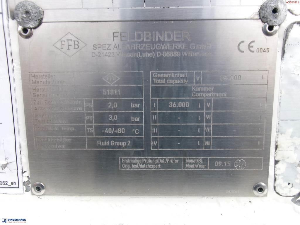 Feldbinder Powder tank alu 36 m3 / 1 comp Säiliöpuoliperävaunut