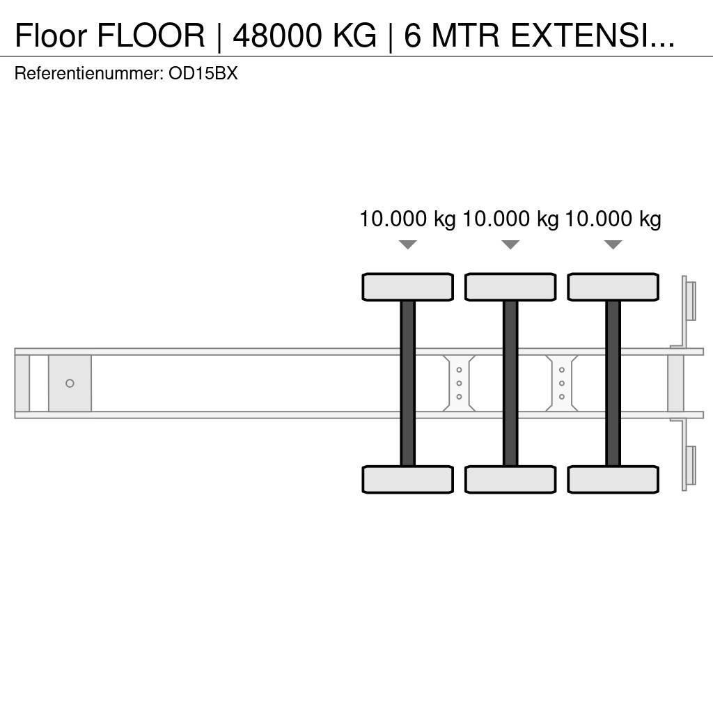 Floor | 48000 KG | 6 MTR EXTENSION | STEERING AXLE Lavapuoliperävaunut