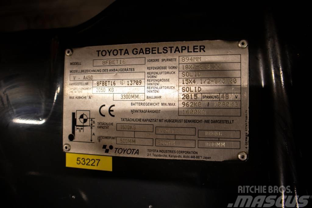 Toyota 8 FB ET 16, smidig 1,6 tons motviktstruck Sähkötrukit