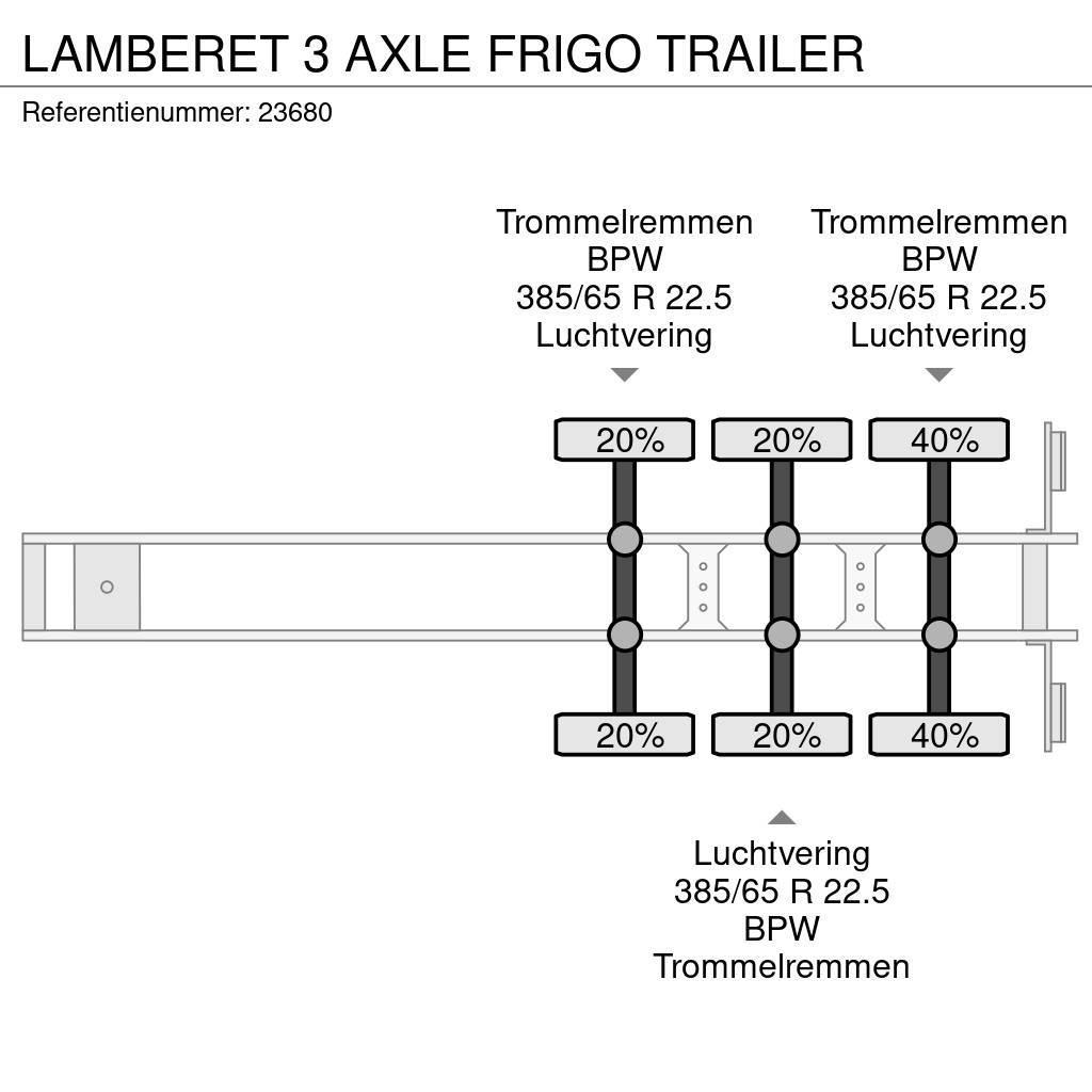 Lamberet 3 AXLE FRIGO TRAILER Kylmä-/Lämpökoripuoliperävaunut