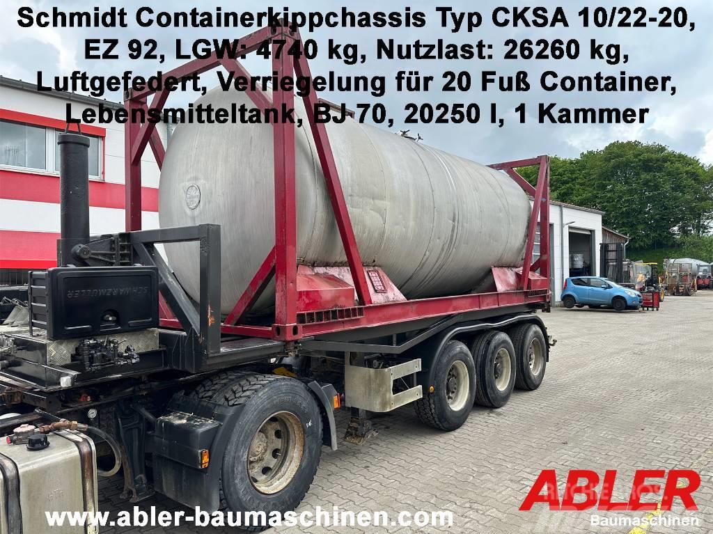 Schmidt CKSA 10/22-20 Containerkippchassis mit Tank Konttipuoliperävaunut