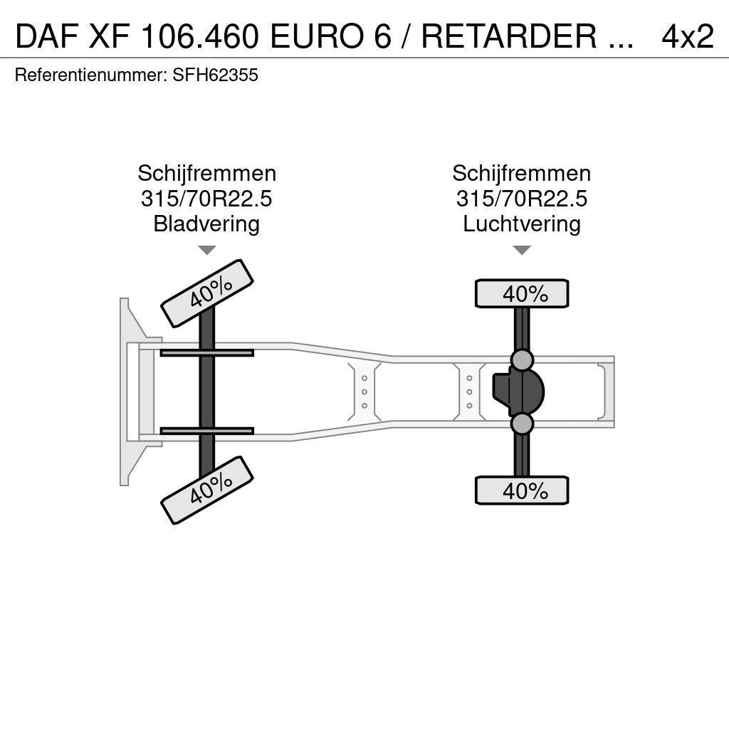 DAF XF 106.460 EURO 6 / RETARDER / MANUEL / AIRCO Vetopöytäautot