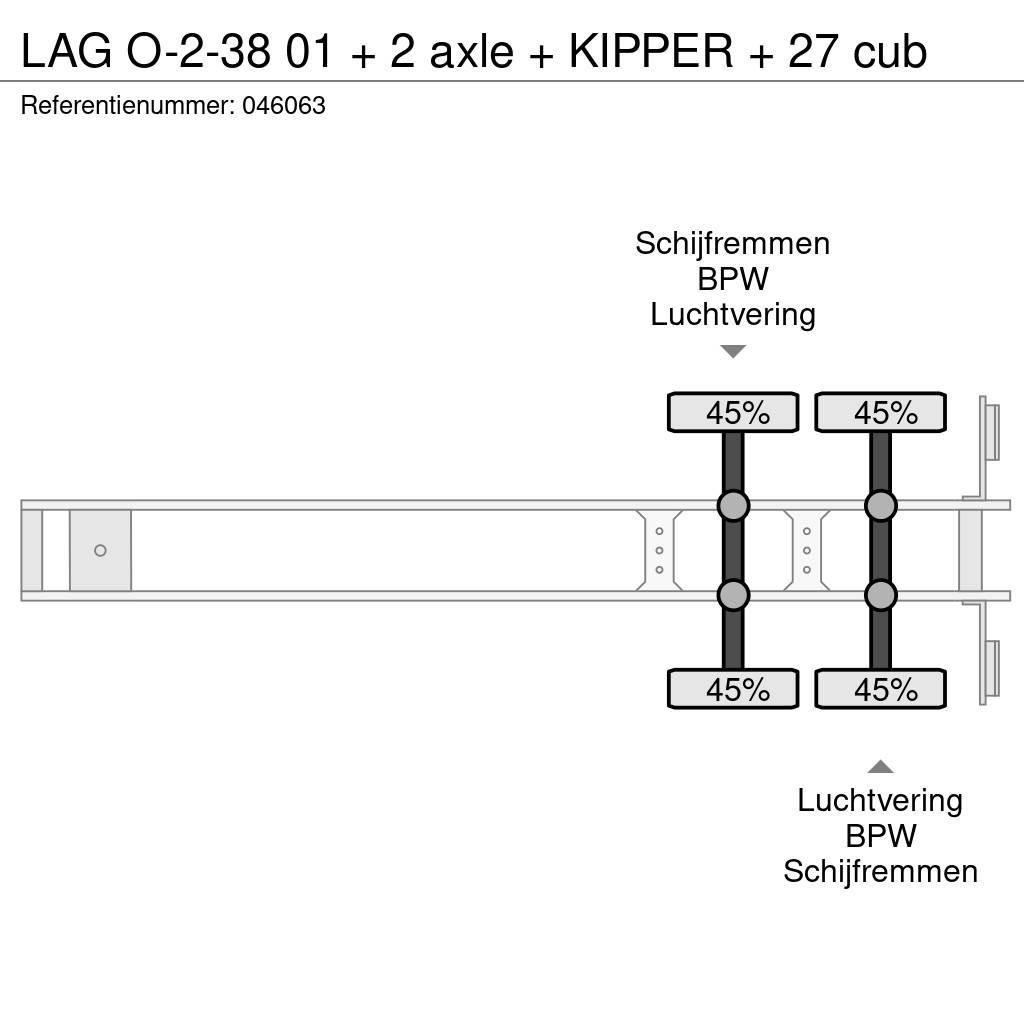 LAG O-2-38 01 + 2 axle + KIPPER + 27 cub Kippipuoliperävaunut