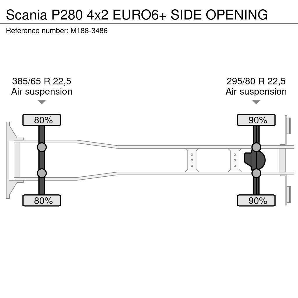 Scania P280 4x2 EURO6+ SIDE OPENING Umpikorikuorma-autot