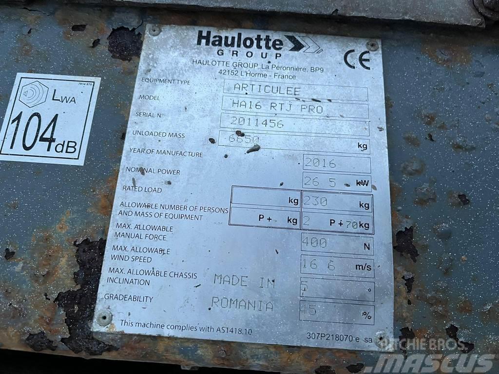 Haulotte Articulee HA16RTJ PRO BOOM 16 m / RATED LOAD 230 k Muut henkilönosturit