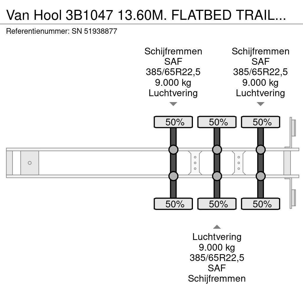 Van Hool 3B1047 13.60M. FLATBED TRAILER WITH 40FT TWISTLOCK Lavapuoliperävaunut