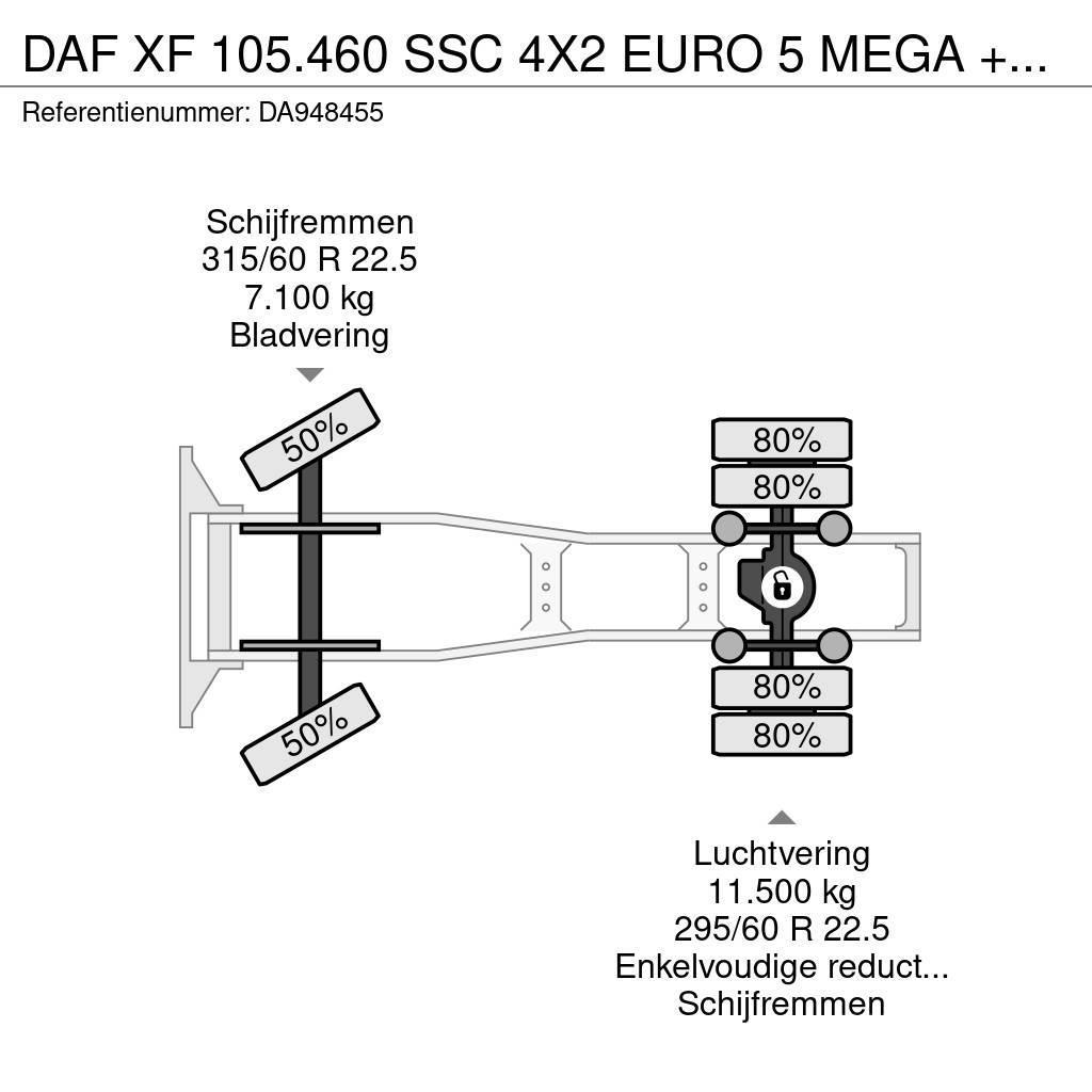 DAF XF 105.460 SSC 4X2 EURO 5 MEGA + RETARDER Vetopöytäautot