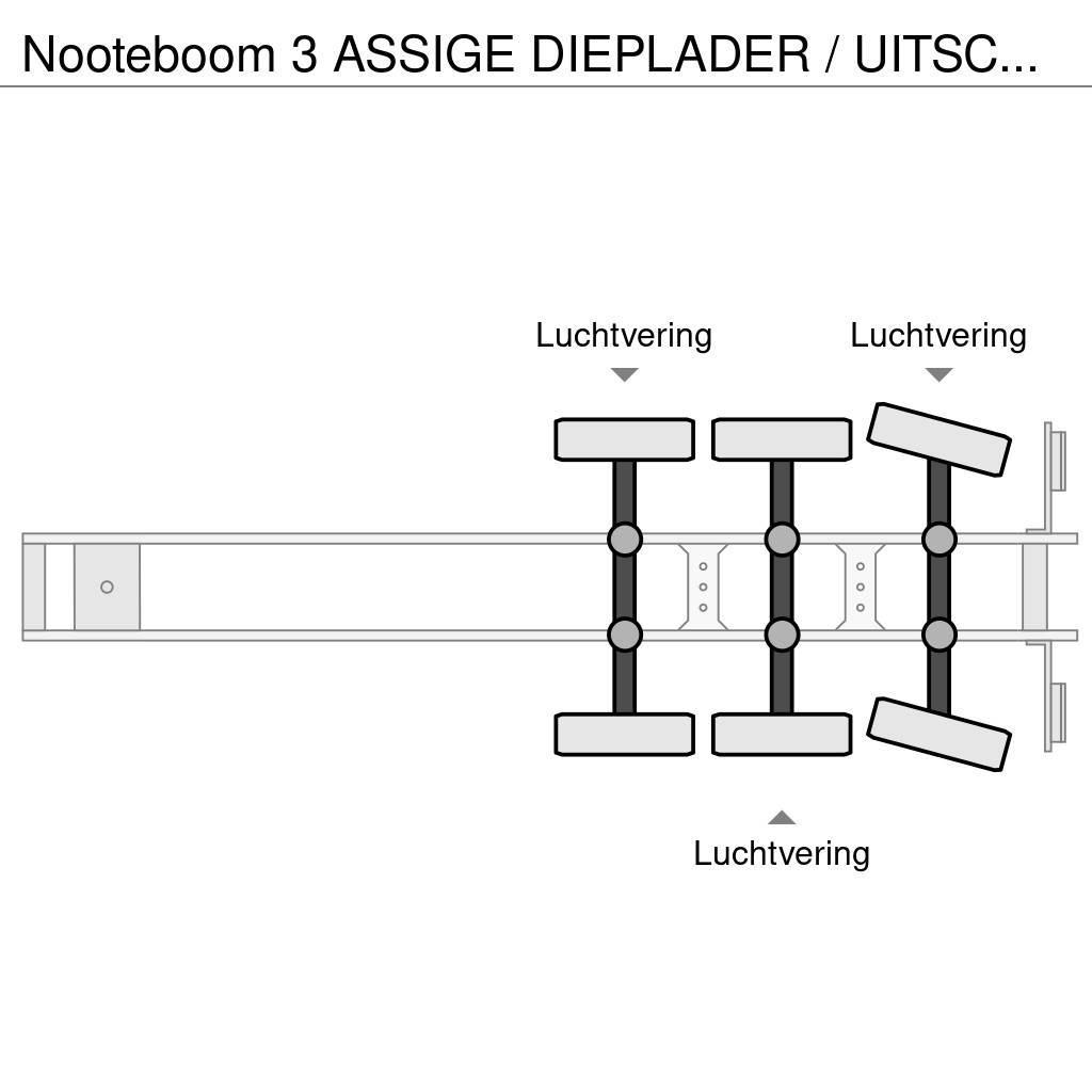 Nooteboom 3 ASSIGE DIEPLADER / UITSCHUIFBAAR / EXTENDABLE / Puoliperävaunulavetit