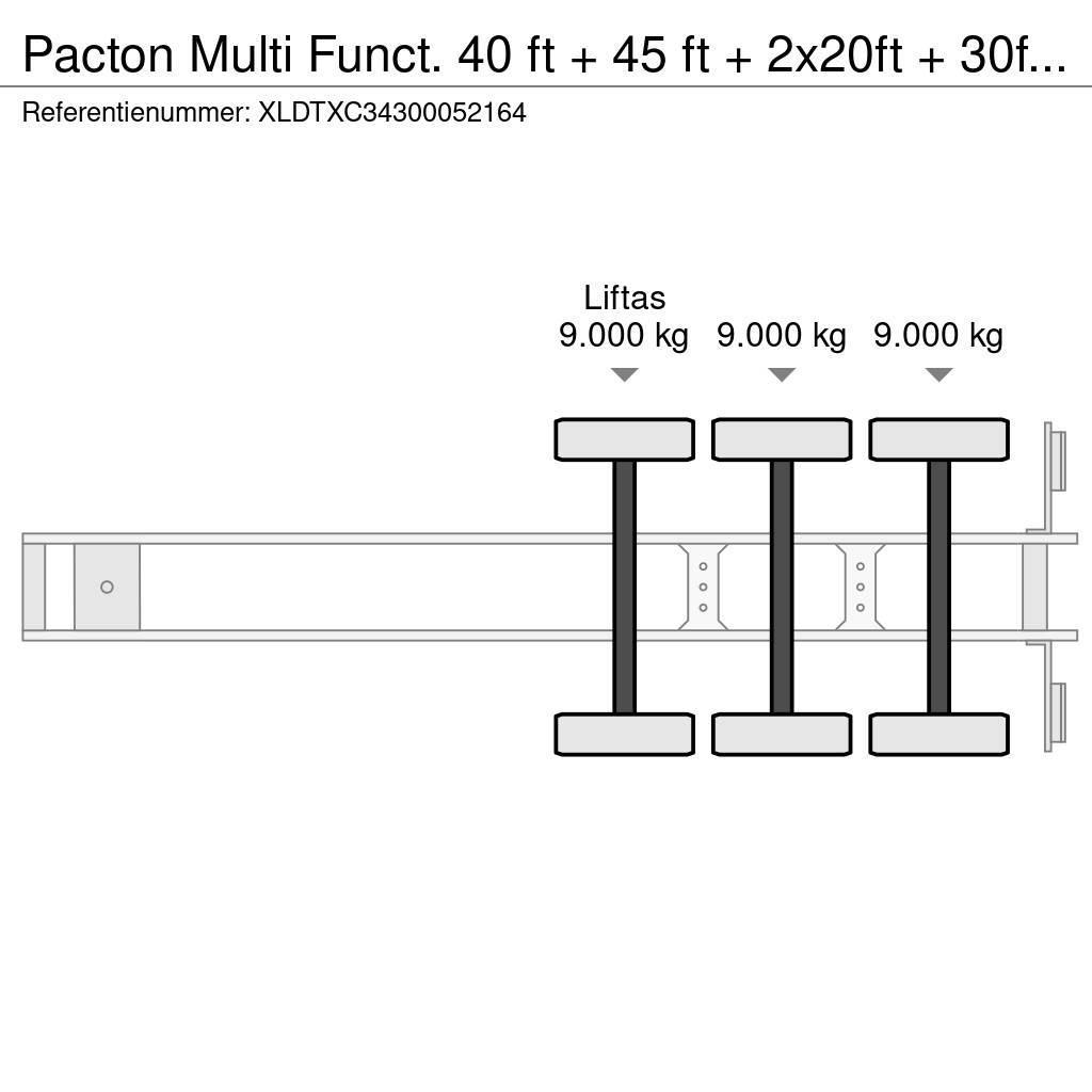 Pacton Multi Funct. 40 ft + 45 ft + 2x20ft + 30ft + High Konttipuoliperävaunut
