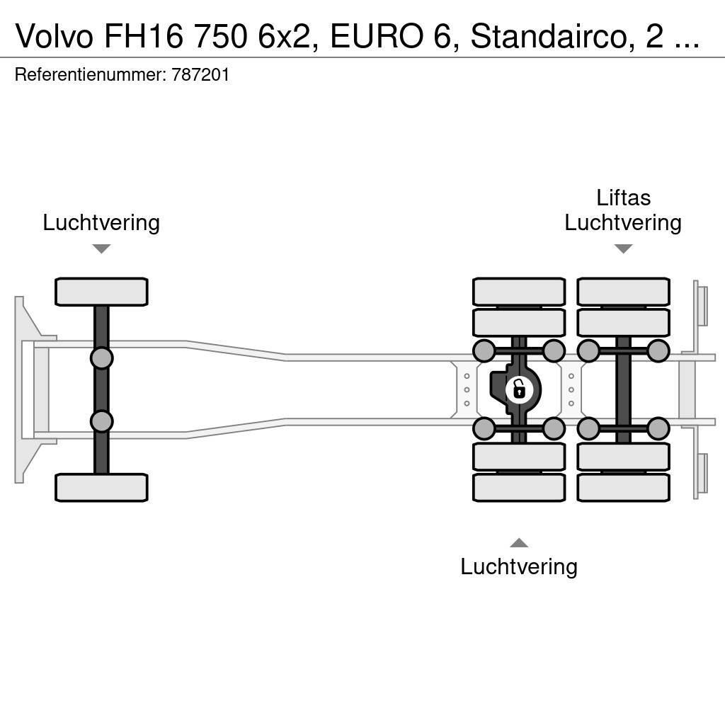 Volvo FH16 750 6x2, EURO 6, Standairco, 2 Units Kuorma-autoalustat