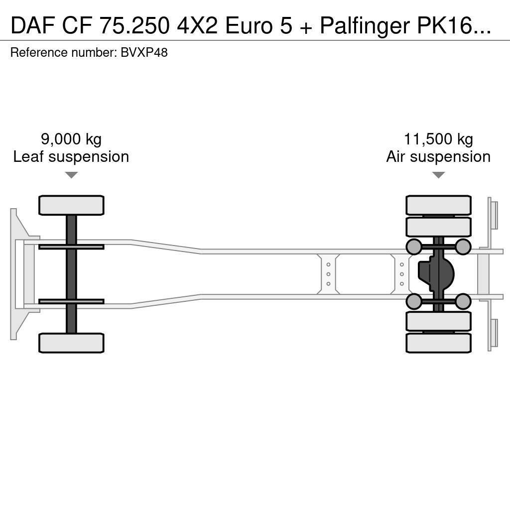 DAF CF 75.250 4X2 Euro 5 + Palfinger PK16502 D (Glas / Mobiilinosturit