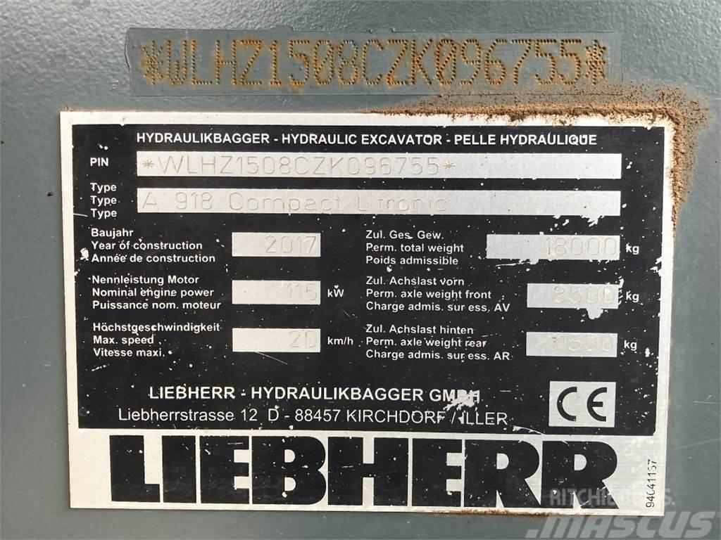 Liebherr A918 Compact Pyöräkaivukoneet