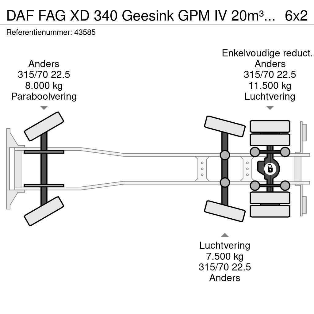 DAF FAG XD 340 Geesink GPM IV 20m³ GEC Welvaarts weigh Jäteautot