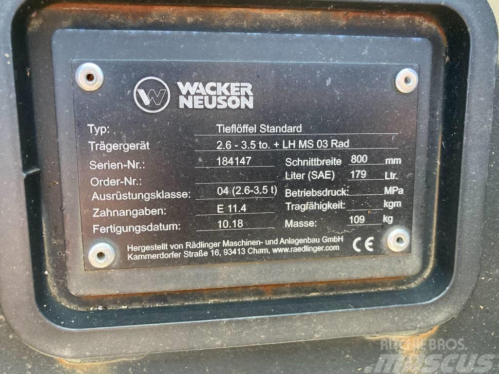 Wacker Neuson Tieflöffel 800mm MS03 Radlog Murskakauhat