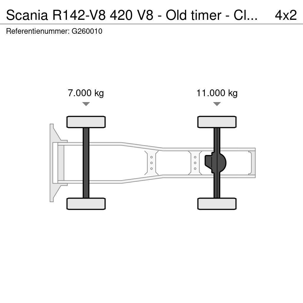 Scania R142-V8 420 V8 - Old timer - Clean chassis/cab/int Vetopöytäautot