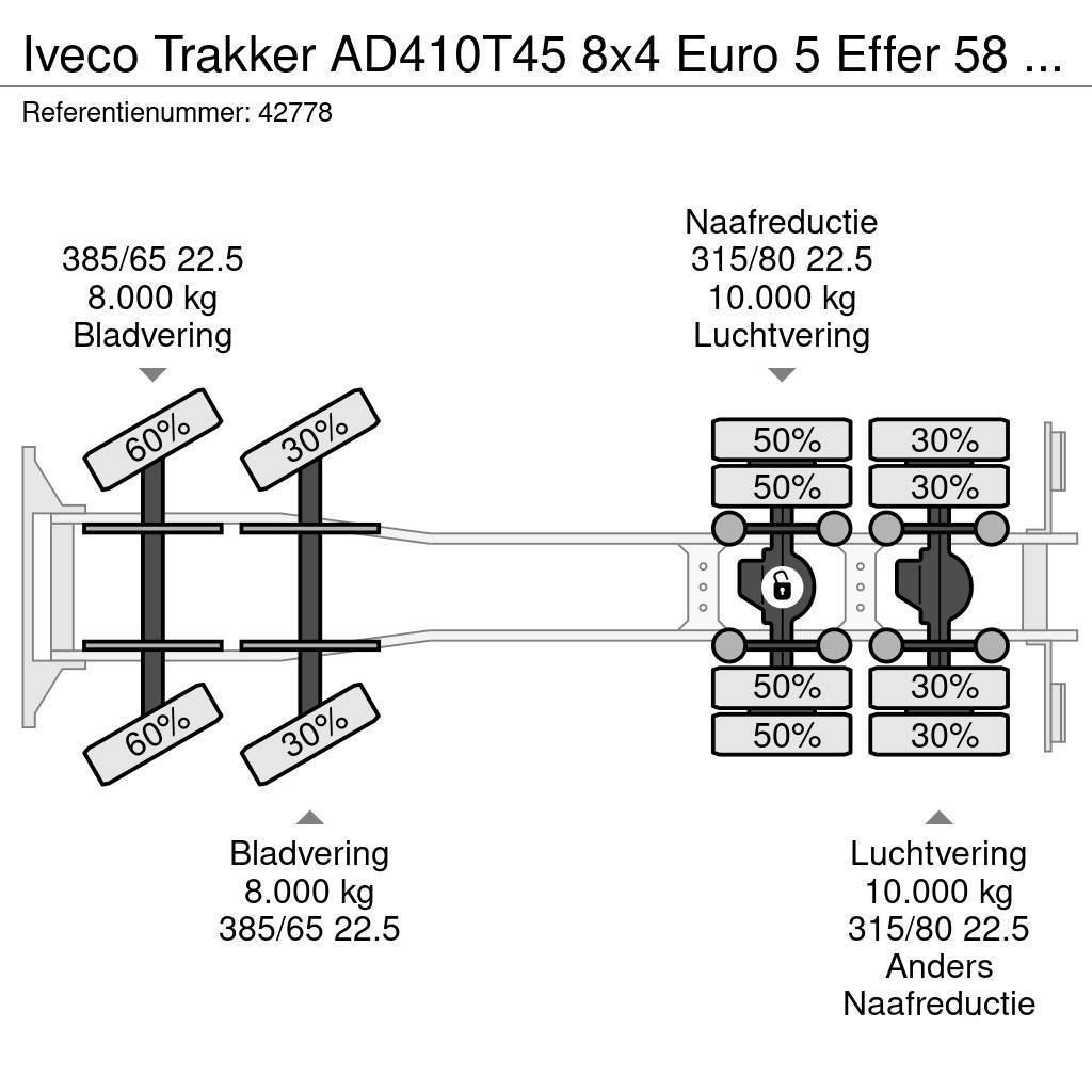 Iveco Trakker AD410T45 8x4 Euro 5 Effer 58 Tonmeter Mobiilinosturit