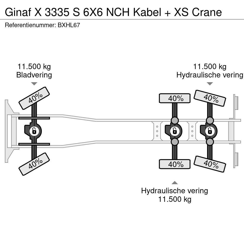 Ginaf X 3335 S 6X6 NCH Kabel + XS Crane Koukkulava kuorma-autot