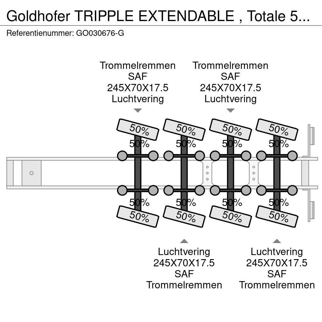 Goldhofer TRIPPLE EXTENDABLE , Totale 51 M 4 AXEL STEERING Puoliperävaunulavetit