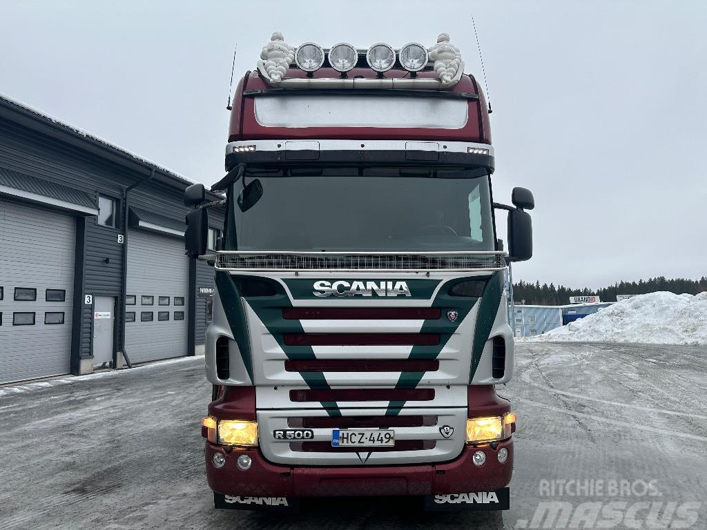 Scania R500 6x2 hiab nosturilla Vetopöytäautot