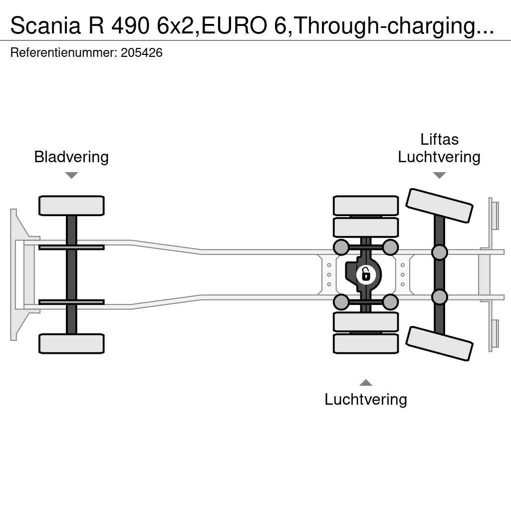 Scania R 490 6x2,EURO 6,Through-charging system,Retarder, Pressukapelli kuorma-autot