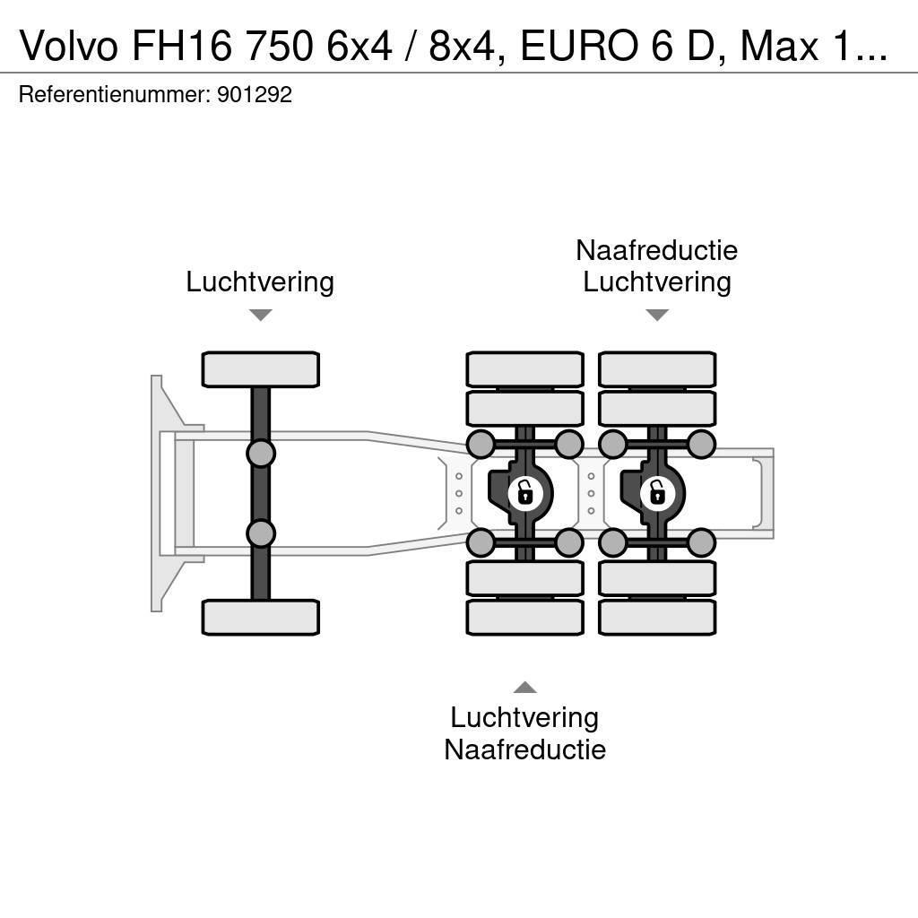 Volvo FH16 750 6x4 / 8x4, EURO 6 D, Max 150.000 kg, Reta Vetopöytäautot