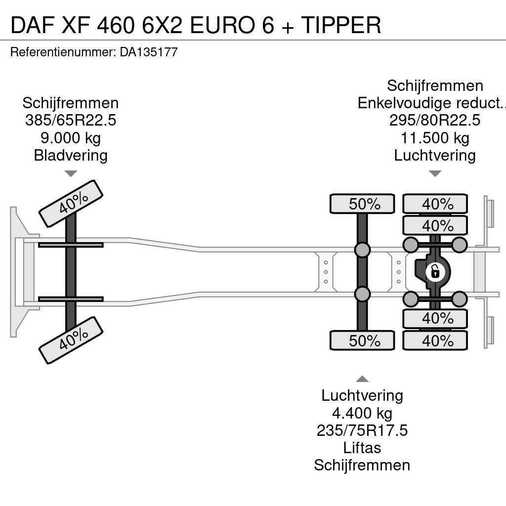 DAF XF 460 6X2 EURO 6 + TIPPER Sora- ja kippiautot