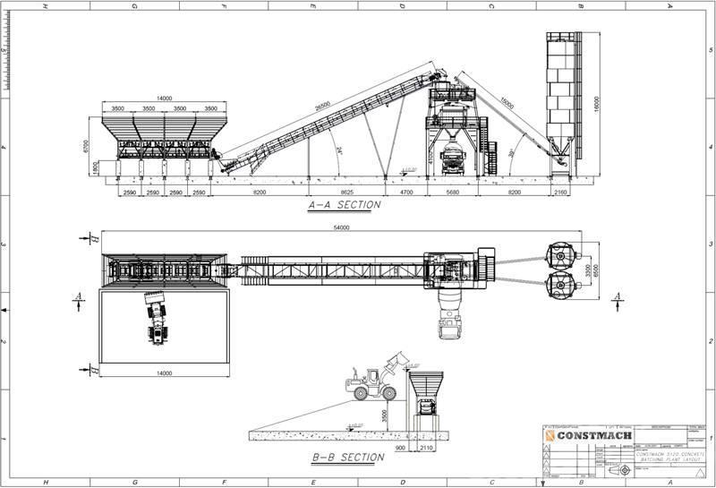 Constmach 120 M3/H Stationary Concrete Batching Plant Betonin valmistusasemat