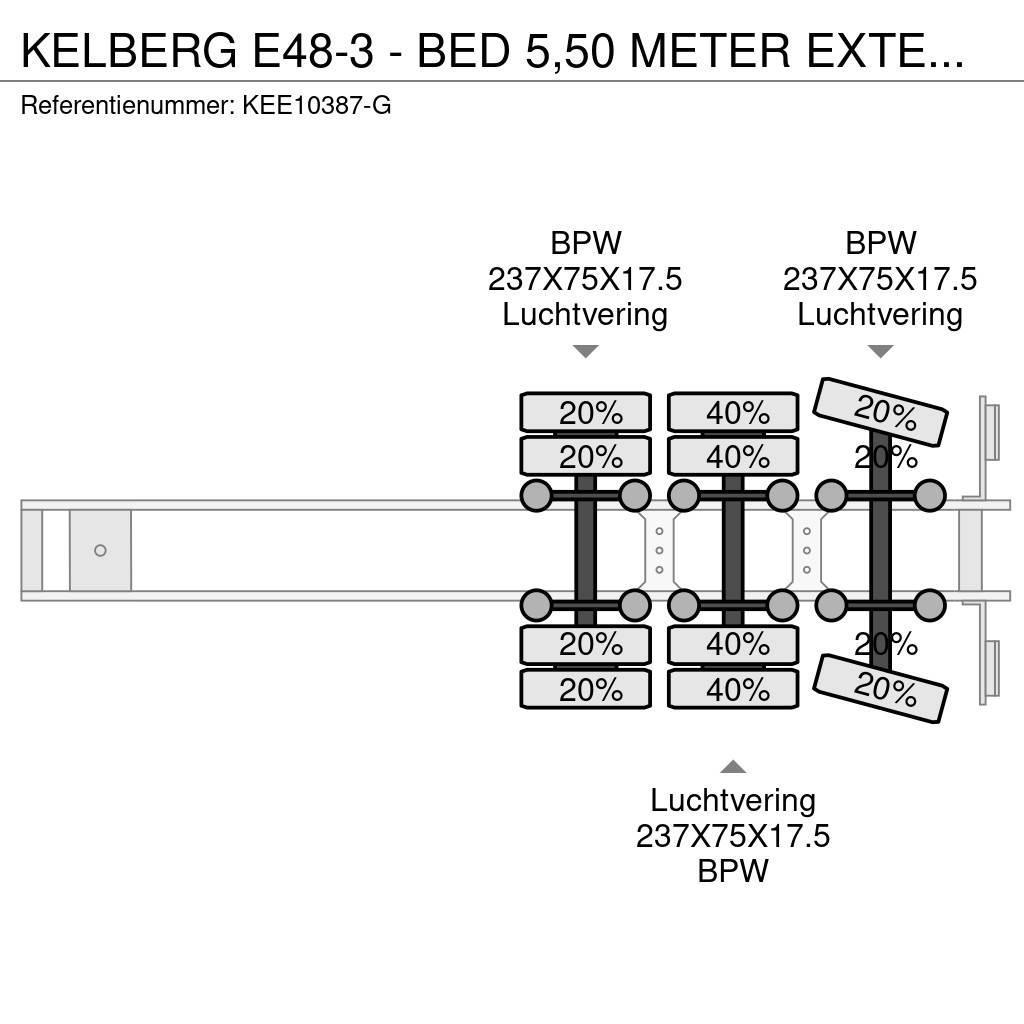 Kel-Berg E48-3 - BED 5,50 METER EXTENDABLE + HYDRAULIC RAMP Puoliperävaunulavetit