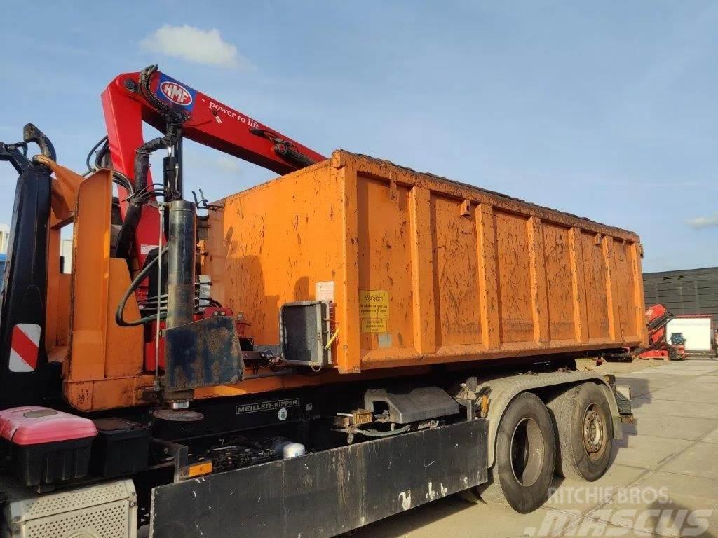 HMF kraan 1244 Z2 op container / afzetcontainer met kr Kuljetuskontit