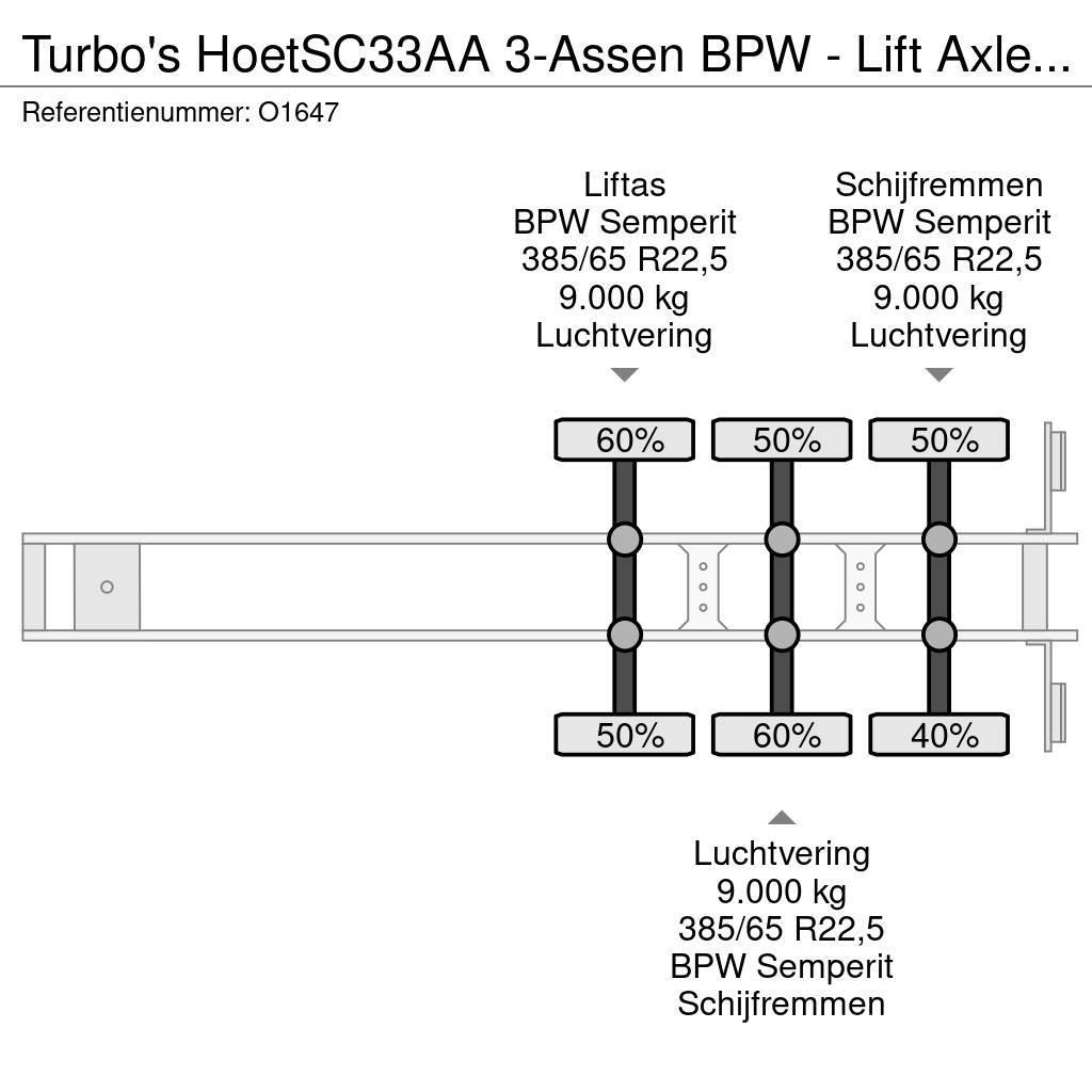  TURBO'S HOET SC33AA 3-Assen BPW - Lift Axle - Disc Konttipuoliperävaunut