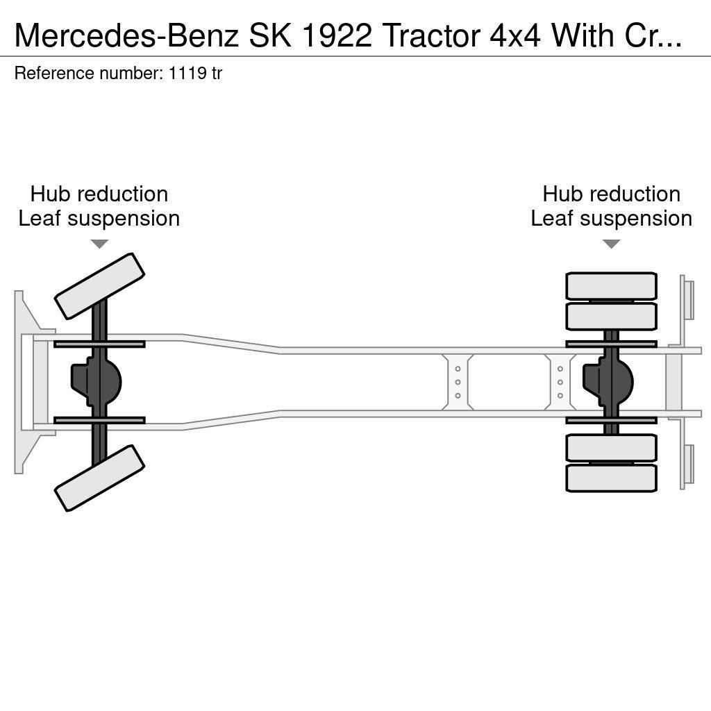 Mercedes-Benz SK 1922 Tractor 4x4 With Crane Full Spring V6 Big Mobiilinosturit