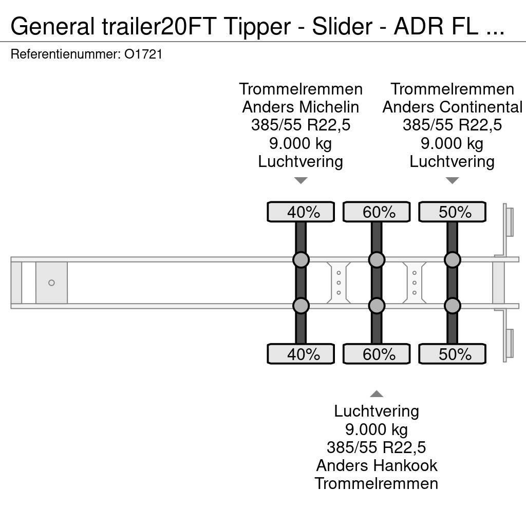 General Trailer 20FT Tipper - Slider - ADR FL OX AT - ElectricHydr Konttipuoliperävaunut