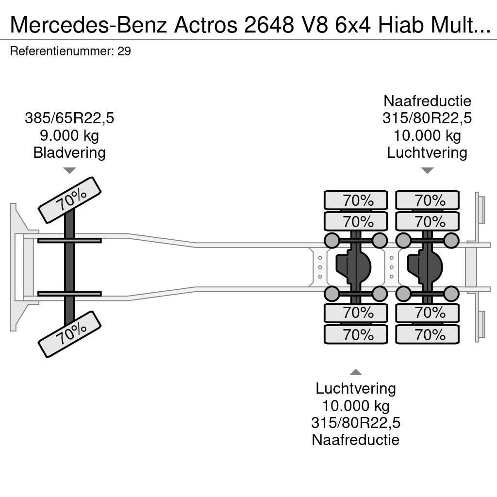Mercedes-Benz Actros 2648 V8 6x4 Hiab Multilift 20 Tons Hooklift Koukkulava kuorma-autot