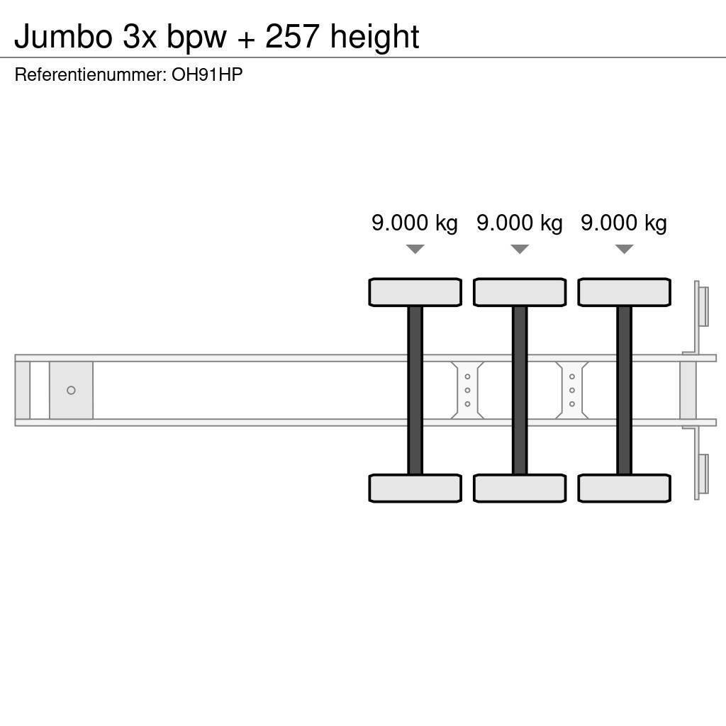 Jumbo 3x bpw + 257 height Pressukapellipuoliperävaunut