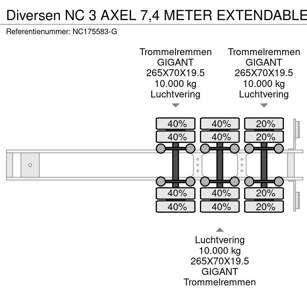 NC 3 AXEL 7,4 METER EXTENDABLE Puoliperävaunulavetit