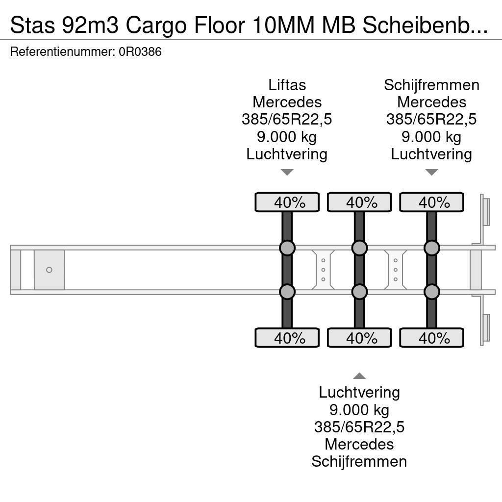 Stas 92m3 Cargo Floor 10MM MB Scheibenbremsen Liftachse Walking floor-puoliperävaunut