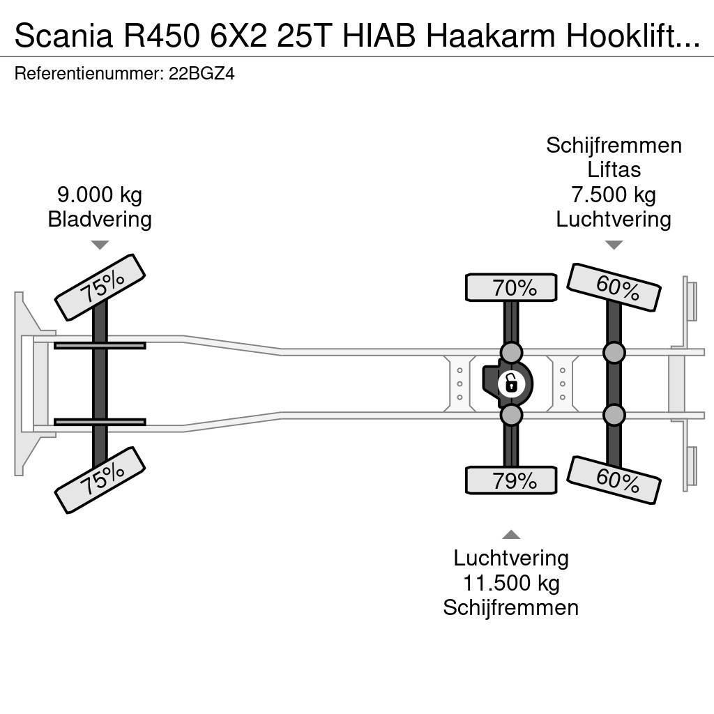 Scania R450 6X2 25T HIAB Haakarm Hooklift Remote, NL Truc Koukkulava kuorma-autot