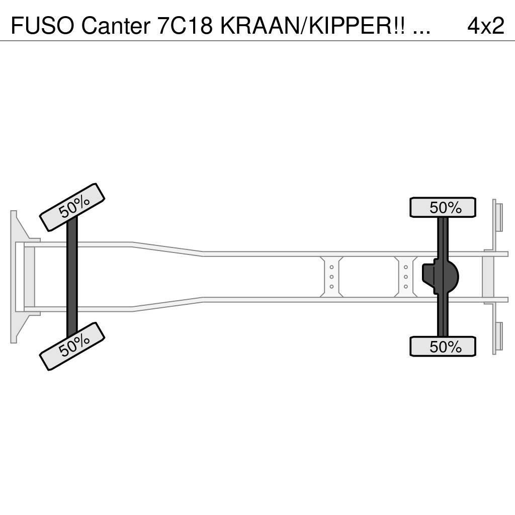 Fuso Canter 7C18 KRAAN/KIPPER!! EURO6!! Mobiilinosturit