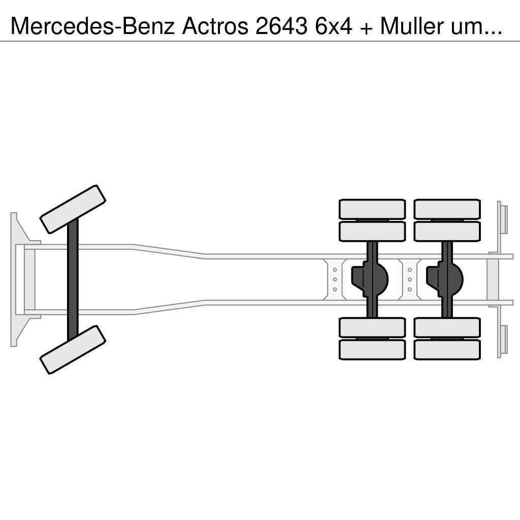 Mercedes-Benz Actros 2643 6x4 + Muller umwelttechniek aufbau Paine-/imuautot