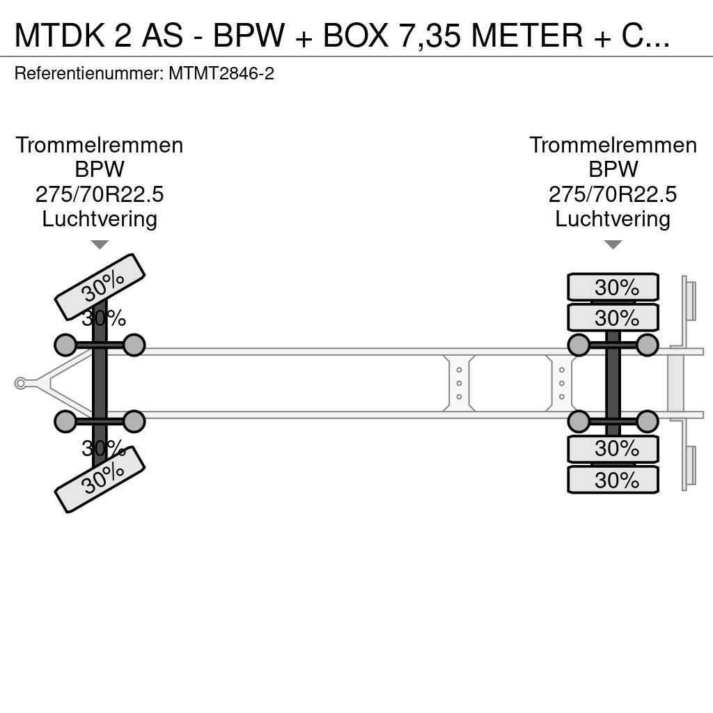  MTDK 2 AS - BPW + BOX 7,35 METER + CARGOLIFT ZEPRO Umpikoriperävaunut