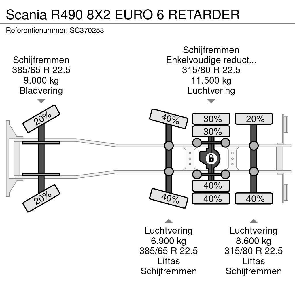 Scania R490 8X2 EURO 6 RETARDER Kuorma-autoalustat
